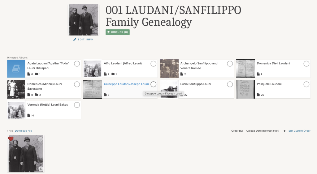 Screenshot of Nancy's album