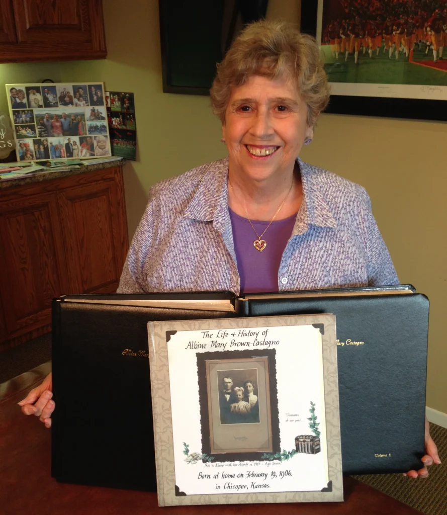 Woman holding printed photo book