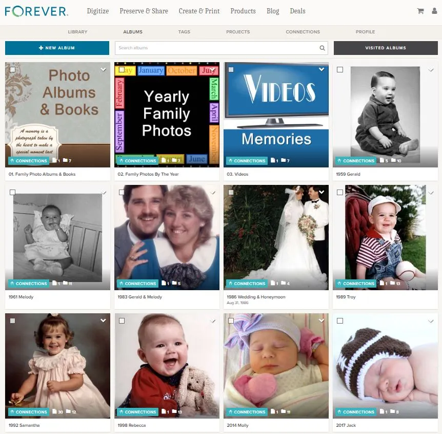 Screenshot of digitally stored photos
