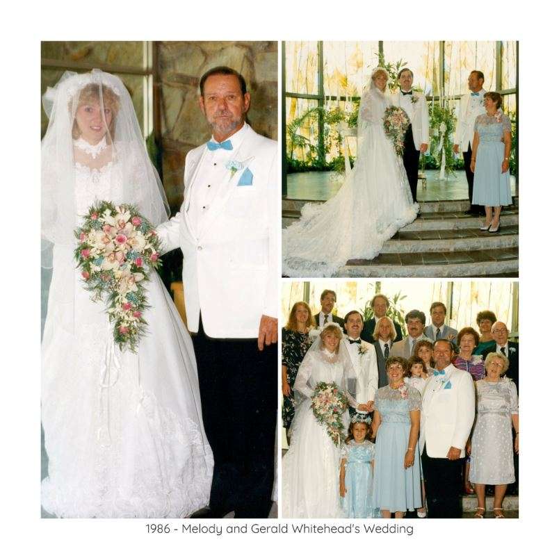 Melody wedding photo in her dad's photo book