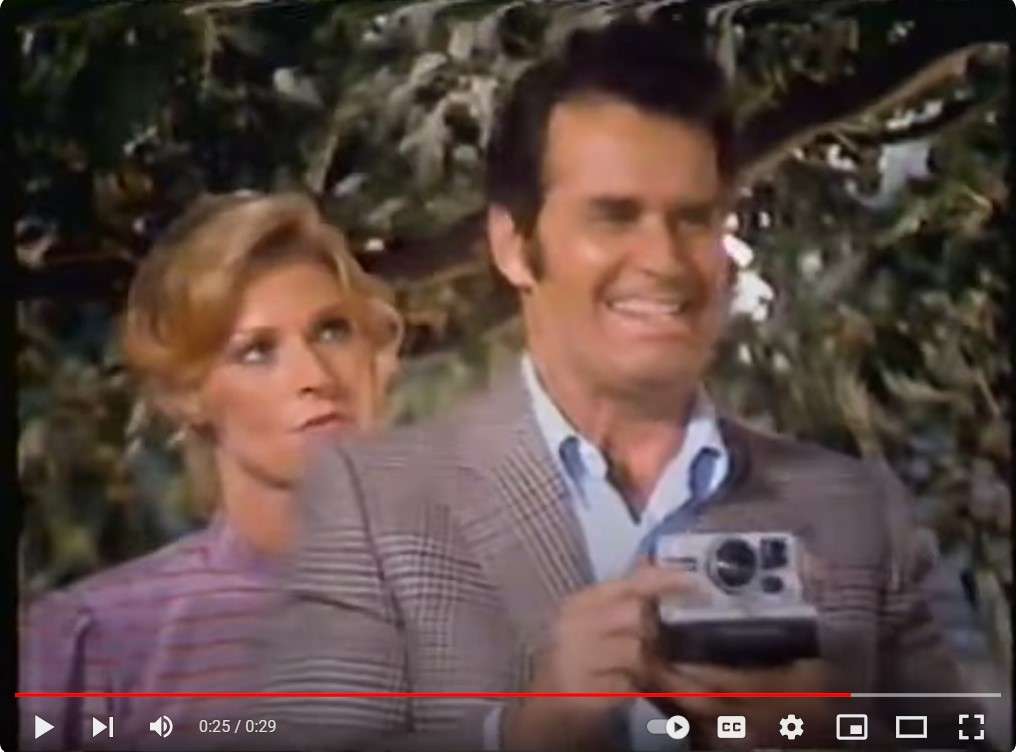 Screenshot of Mariette Hartley and James Garner with Polaroid