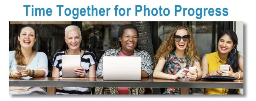 Photo of women smiling with headling Time Togegther for Photo Progress