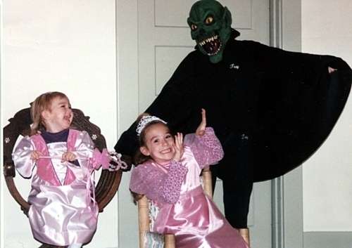 Children in Halloween costumes, year 2000
