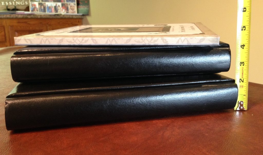 2 hard copy scrapbooks turned into 1 space saving photo book