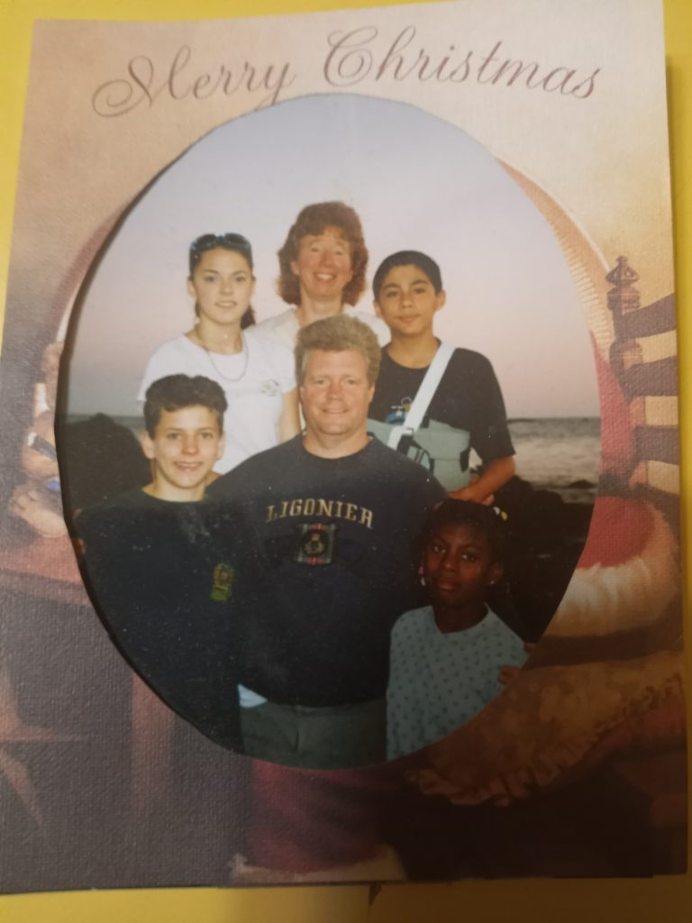 Family photo used as Christmas greeting